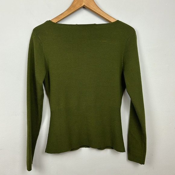 Green Ribbed Vintage Carraz Beverly Hills Embellished Sweater - Picture 6 of 9